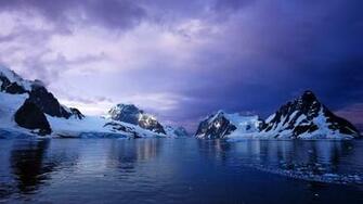 Antarctica Mountains Sunset Ocean Snow X Close