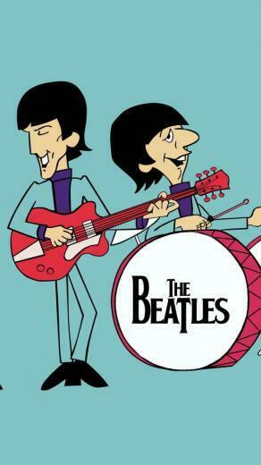 The Beatles Cartoon iPhone Wallpaper