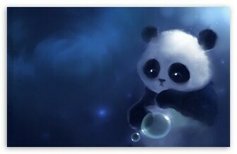 Sad Panda Painting HD Desktop Wallpaper Widescreen High Definition