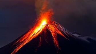 Volcanic Lightning Wallpaper HD Background Awb