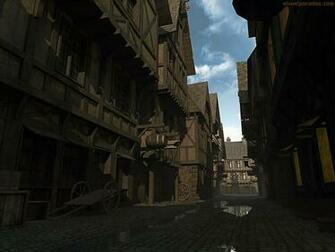 Lane Alley Cobblestone Middle Ages Dark Morning 3d Wallpaper