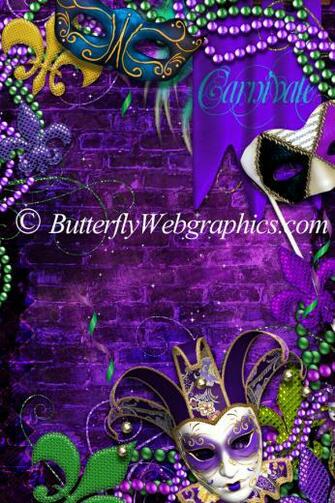 Electric Mardi Gras Background Butterflywebgraphics