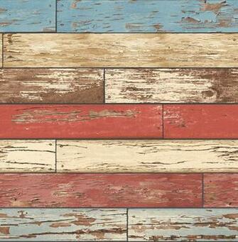 Weathered Wood Wallpaper Red White And Blue Bolt Modern Wall