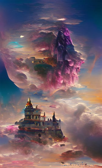 Sky Castle Beautiful Fantasy Art Landscape Dreamy