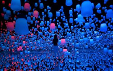 Wallpaper Japan Tokyo Lanterns Mori Building Digital Art Museum