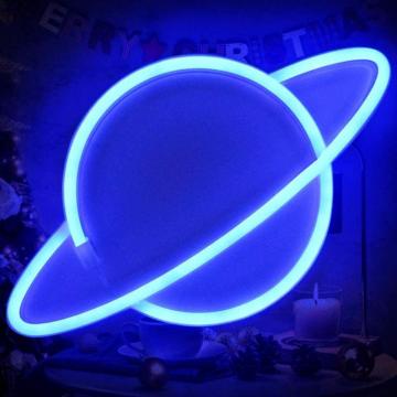 Planetary Blue Led Neon Sign Battery Usb Operated Wall Lamp
