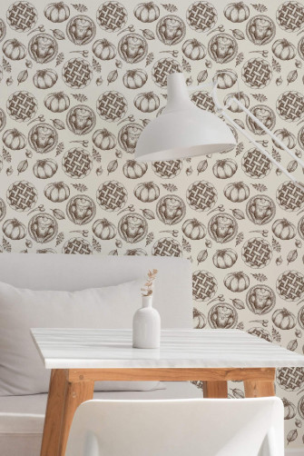 Thanksgiving Dinner Wallpaper Peel And Stick Or Non Pasted