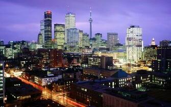 Wallpaper Toronto Canada Night City Lights