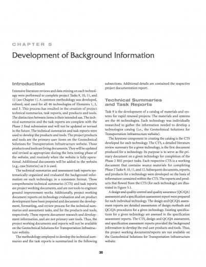 Chapter Development Of Background Information Geotechnical