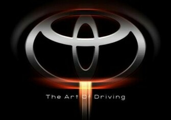 Toyota Logo Fire Background On Black With