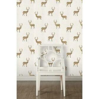Love Wallpaper Wooden Stag Cream Beige Next Day
