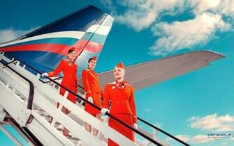 Airliners Aeroflot Commercial Flight Attendants Wallpaper