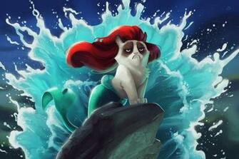 Grumpy Cat Little Mermaid Wallpaper For Phones And Tablets