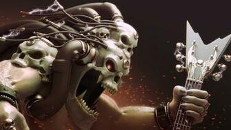 Electricity Monster Music Heavy Metal Skulls Wallpaper Background