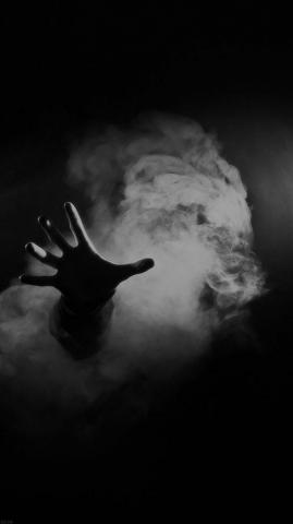 Hand From Smoke Black iPhone Wallpaper