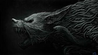 Wallpaper Dark Wolf X HDtv 1080p Desktop