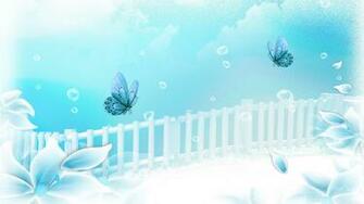 Dreamer Aqua Flower White Blue Wallpaper