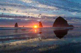 Wallpaper Haystack Rock Cannon Beach Oregon Pacific Ocean