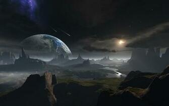 Space Planets Earth Fantasy Art Science Fiction Wallpaper Background