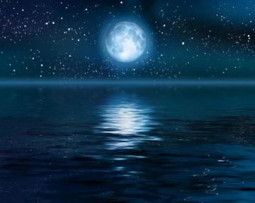 Moon Over Ocean Wallpaper On