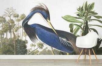 Blue Heron Wallpaper Print Mural Muralswallpaper Entry