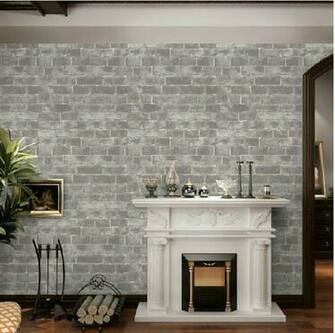 Brick Wallpaper Roll Modern Wall Coverings Tan Vinyl Embossed