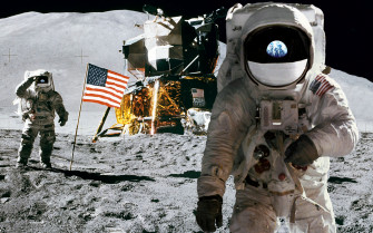 American Astronauts On The Moon Wallpaper And