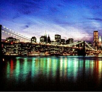 New York City At Night Background Wallpaper