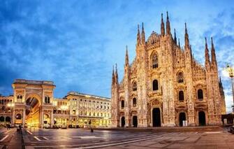 Wallpaper Night The City Castle Italy Milan Image For Desktop