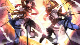 Mikasa Ackerman And Annie Leonhardt Attack On Titan Wallpaper
