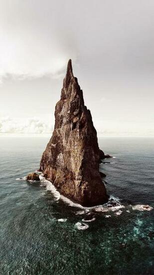Island Of Red Papillon Cliff Sea Android Wallpaper