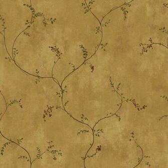 Tan Red Cb5651 Small Vine Berries Wallpaper Rustic Country