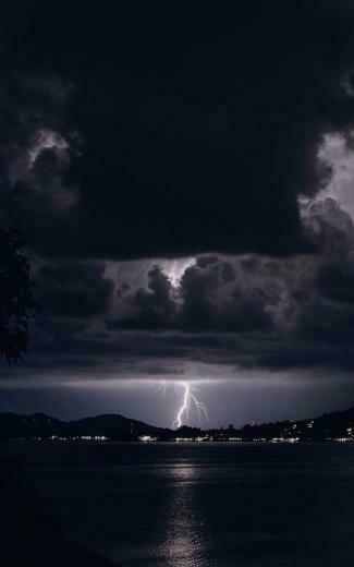 Wallpaper Lightning Night Overcast Clouds