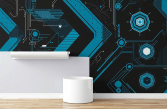 Black And Blue Tech Wallpaper