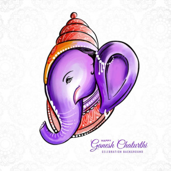 Artistic Happy Ganesh Chaturthi Creative Card Background Wallpaper