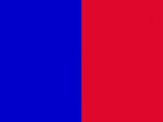 Medium Blue And Candy Apple Red Two Color Background