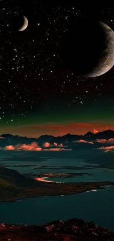 Wallpaper Lua Paisagem Papel De Parede iPhone Space Phone