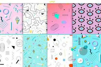 Best Memphis Style Geometric Background Playful Design Wallpaper