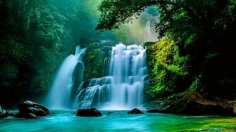 Tropical Waterfall Computer Wallpaper Desktop Background