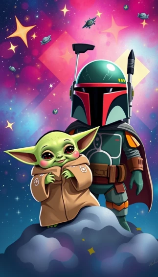 Baby Yoda Boba Wallpaper