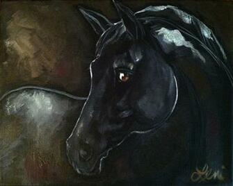Dark Horse Iii Painting By Leni Tarleton