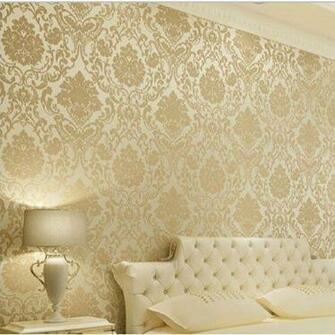 Wall Paper Wallpaper Roll Damask Embossed Feature 3d Textured Gold