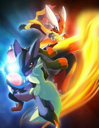 Mega Lucario And Blaziken Art By Suzuran Pok Mon