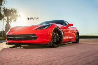 Torch Red Corvette C7 Stingray With Sm5r Strasse Wheels