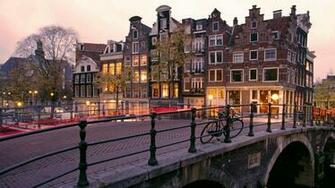 Canal Sunrise Amsterdam Netherlands Stock Photos Image