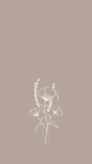 Neutral iPhone Flower Art Wallpaper