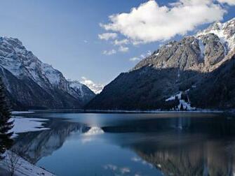 Wallpaper Winter Cold Mountain Shadow Lake