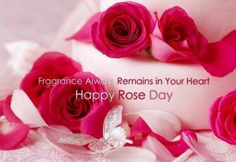 Happy Rose Day Red With Love Quotes Wallpaper