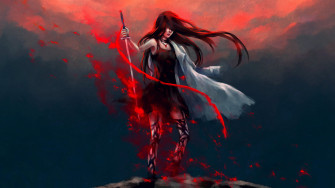 Anime Girl Katana Warrior With Sword Wallpaper HD 4k Image