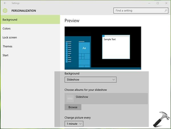 Next In The Right Pane Of Background Set Option